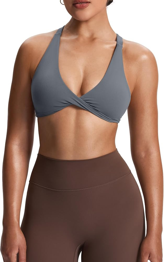 Aoxjox Women's Workout Sports Bras Fitness Satara Low Impact Bra Yoga Crop Tank | Amazon (US)