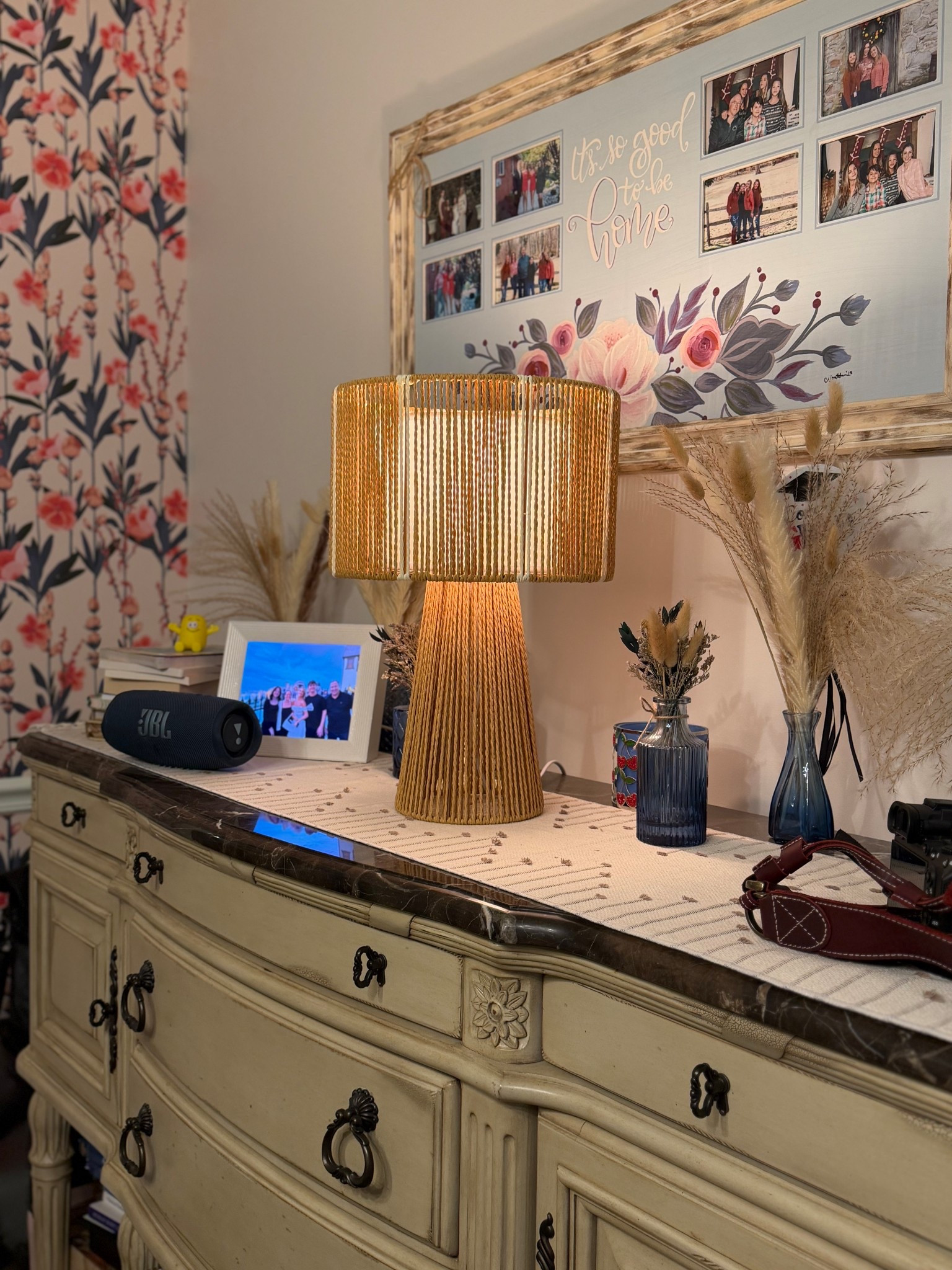 This boho lamp from Wayfair is such a cozy find. I love the woven texture, warm glow, and how it adds the perfect soft, inviting touch to this space. It’s one of those pieces that feels both functional and decorative!

#LTKOver40 #LTKHome #LTKSaleAlert