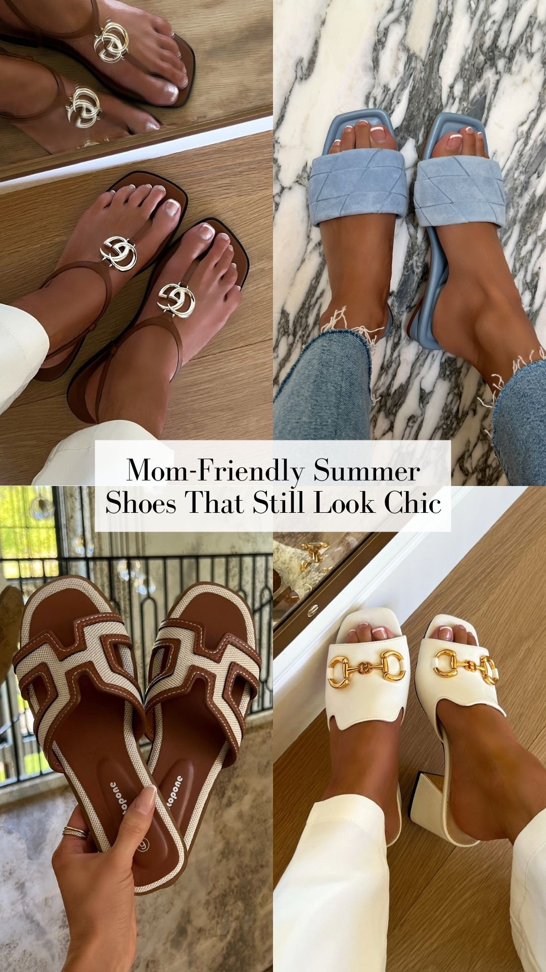 The summer shoes I’m wearing most as a mom of a Toddler 
Gucci sandals run TTS 
Amazon shoes all run TTS 
Gucci inspired sandals
Hermes inspired sandals

#LTKOver40 #LTKmomlife #LTKSeasonal