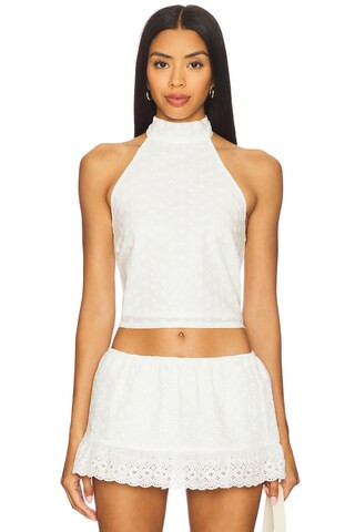 Frances Eyelet Top in White Hydrangea | Revolve Clothing (Global)