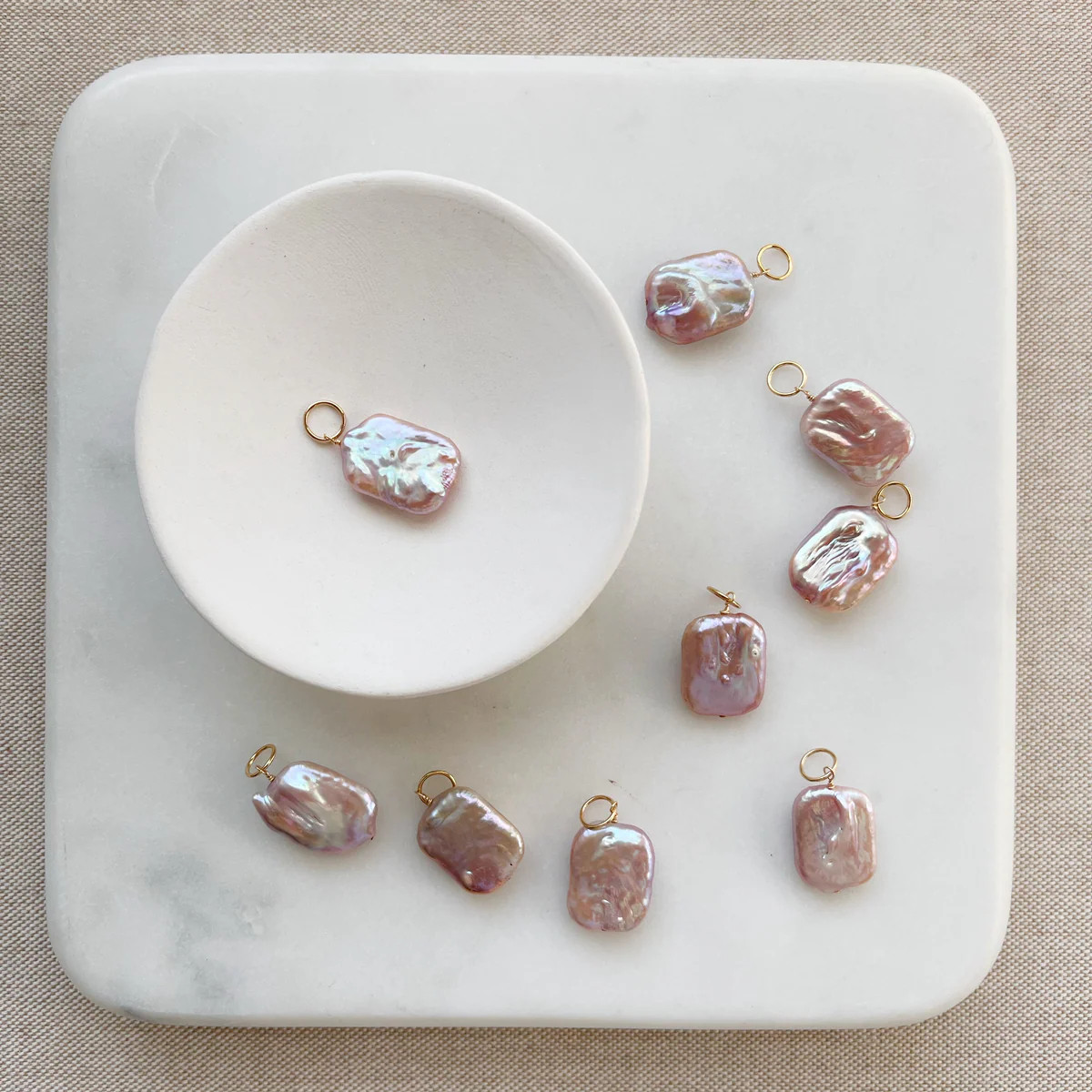 Oblong Blush Pearl Bijou Charm | Sarah Cornwell Jewelry
