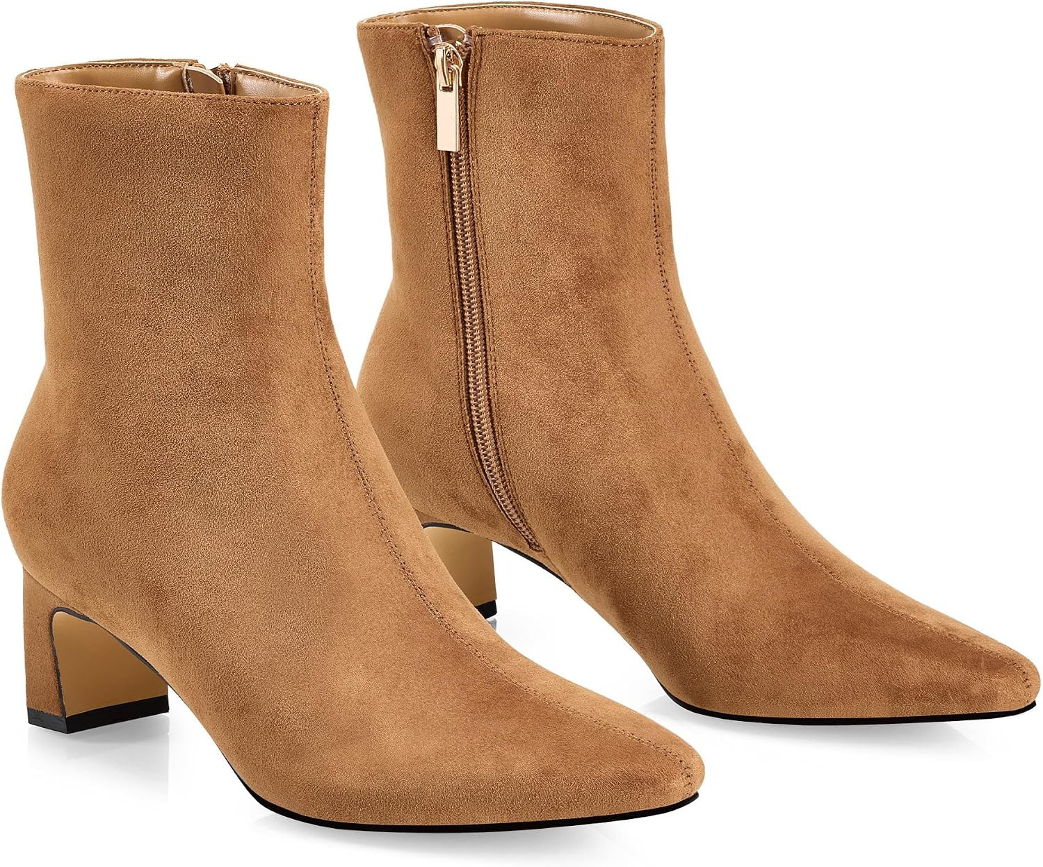 GENSHUO Women's Ankle Boots, 2 Inch Chunky Block Low Heels for Fall Winter | Amazon (US)