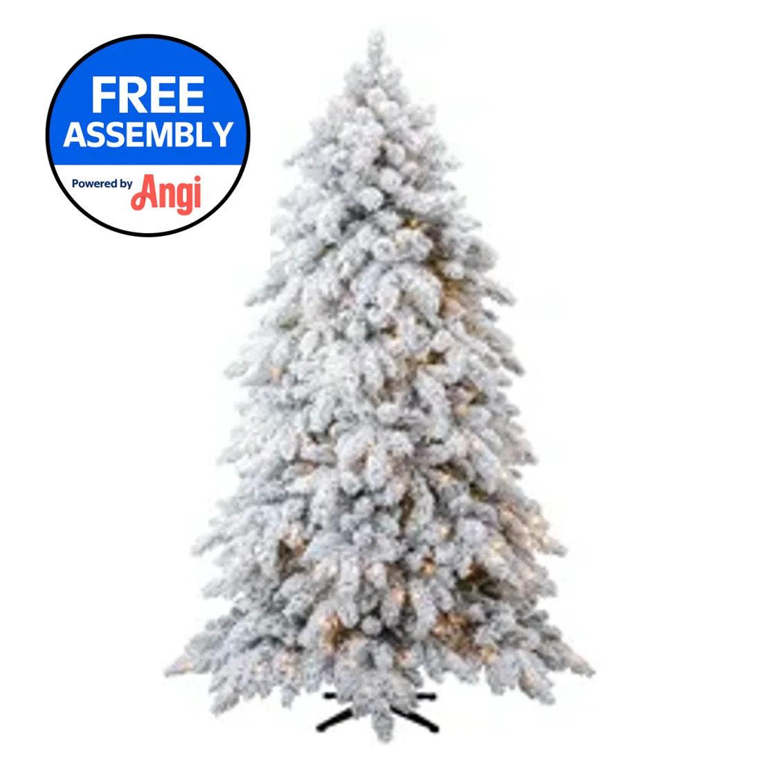 7.5' Pre-Lit Lincoln Pine Green Flocked Artificial Christmas Tree with LumaDazzle Color-Changing ... | Walmart (US)