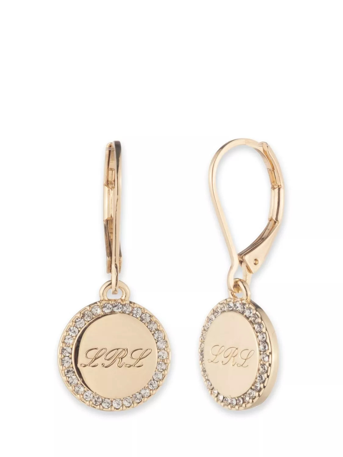 Ralph Lauren Crystal Drop Earrings, Gold/Clear | John Lewis (UK)