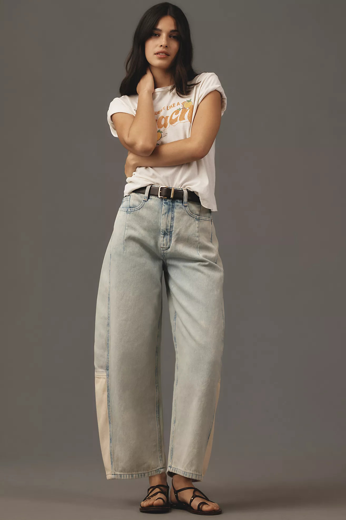 Pilcro Heritage Curve Mid-Rise Barrel Jeans | Anthropologie (US)