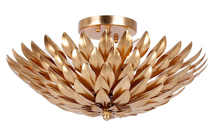 Jefferson Semi-Flush Mount, Gold | One Kings Lane