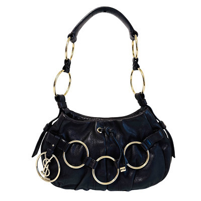 SAINT LAURENT Rive Gauche Dark Brown Leather Ring Shoulder Bag  | eBay | eBay UK
