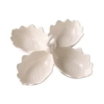 Better Homes & Gardens Figural 4-Leaf 4 oz Cream Stoneware Sectional Serving Bowl | Walmart (US)