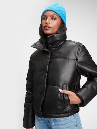 Womens / Outerwear & BlazersMidweight  Faux-Leather Cropped Puffer Jacket | Gap (CA)