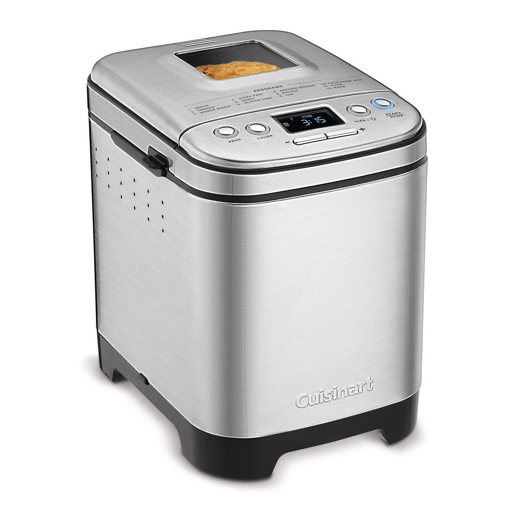 Cuisinart Automatic 2 lb. Brushed Stainless Steel Bread Maker with Gluten-Free Setting, silver/Brush | The Home Depot