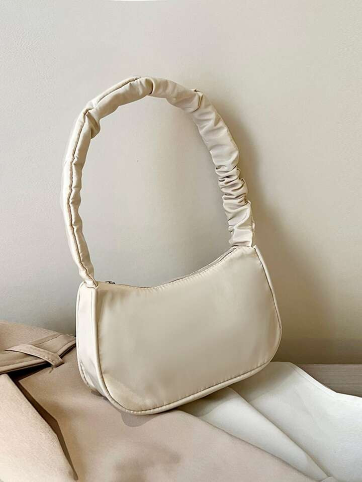 Minimalist Ruched Detail Hobo Bag | SHEIN