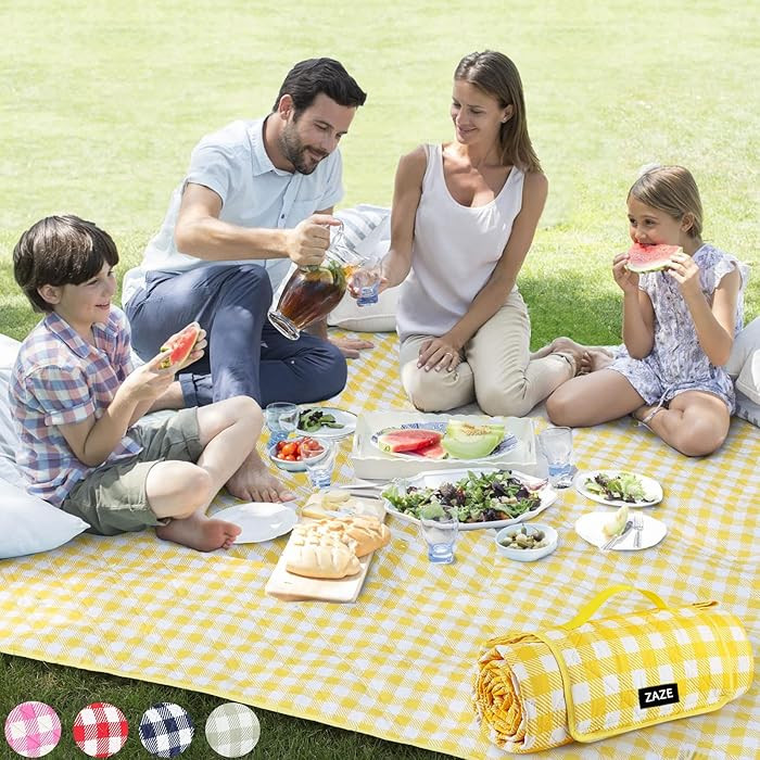 ZAZE Extra Large Picnic Blankets, 80''x80'' Washable Waterproof Foldable Oversized Compact Picnic... | Amazon (US)