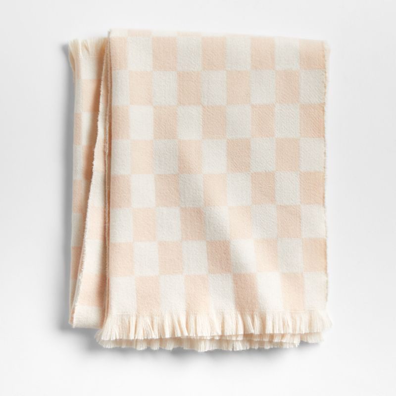 Dusty Blush Checkmate Baby Stroller Blanket by Leanne Ford + Reviews | Crate & Kids | Crate & Barrel