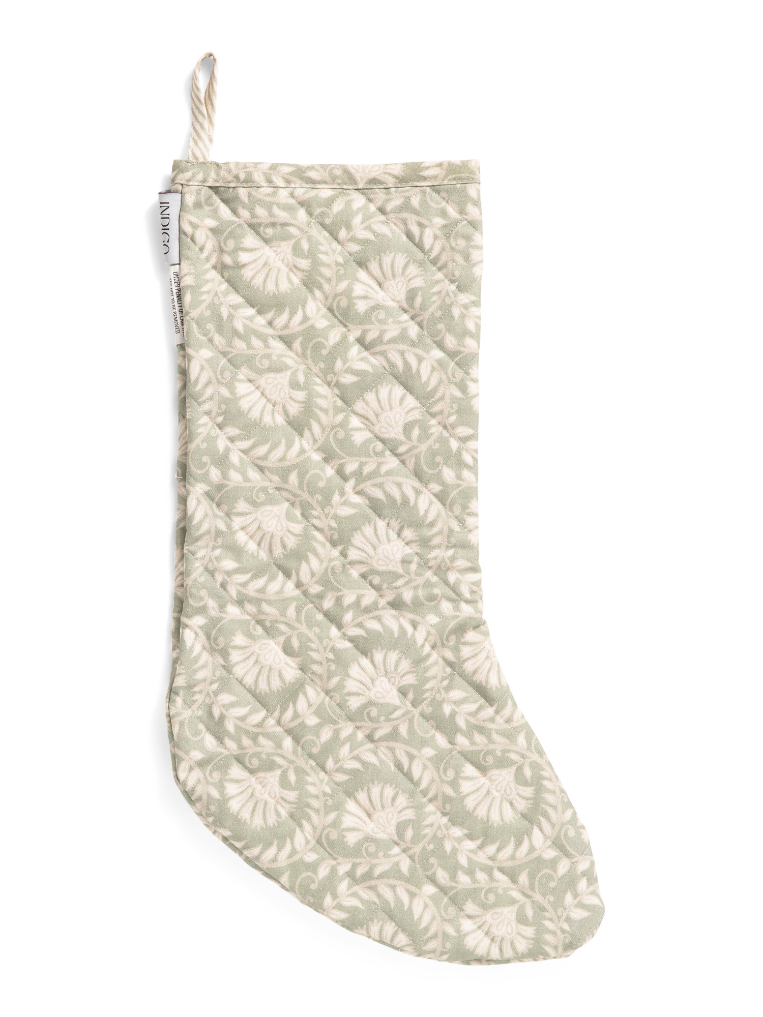 Botanical Block Print Stocking | TJ Maxx