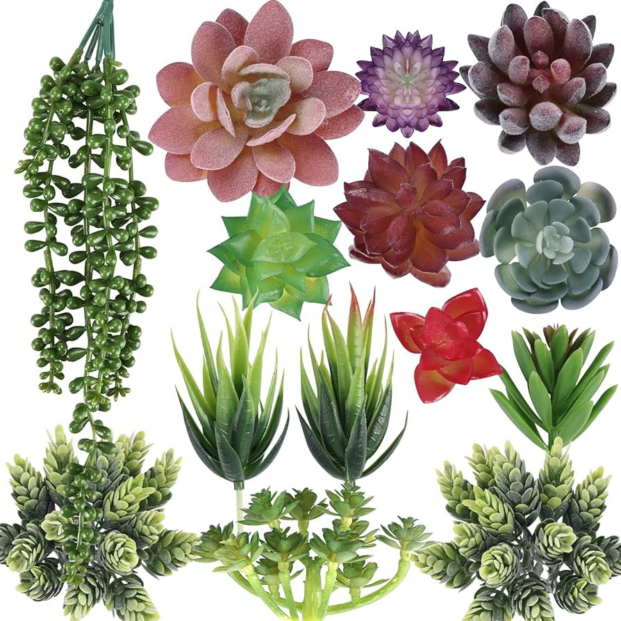 CEWOR 14pcs Fake Succulents Unpotted Realistic Textured Succulent Plants Mini Artificial Succulen... | Amazon (US)