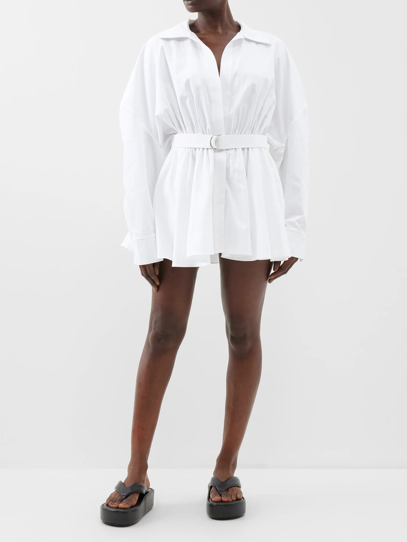 Oversized cotton-poplin mini shirt dress | Matches (US)
