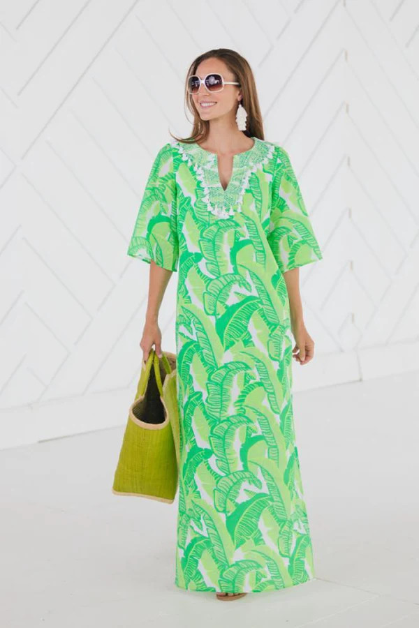 Palm Print Caftan | Sail to Sable