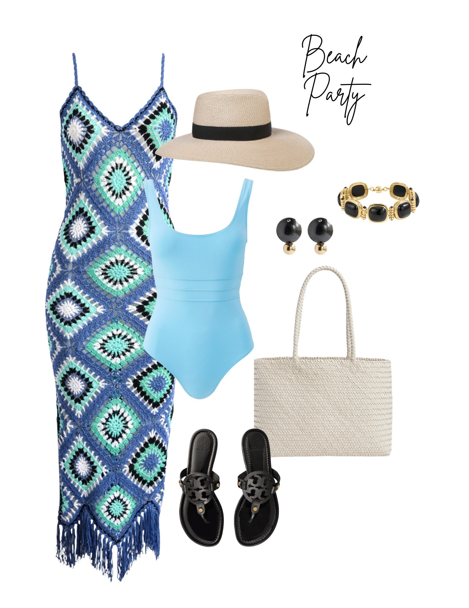 Love beach parties!!! A crochet cover up dress looks stylish and classy. The jewelry elevates the entire outfit!!

#LTKOver40 #LTKSeasonal #LTKSwim