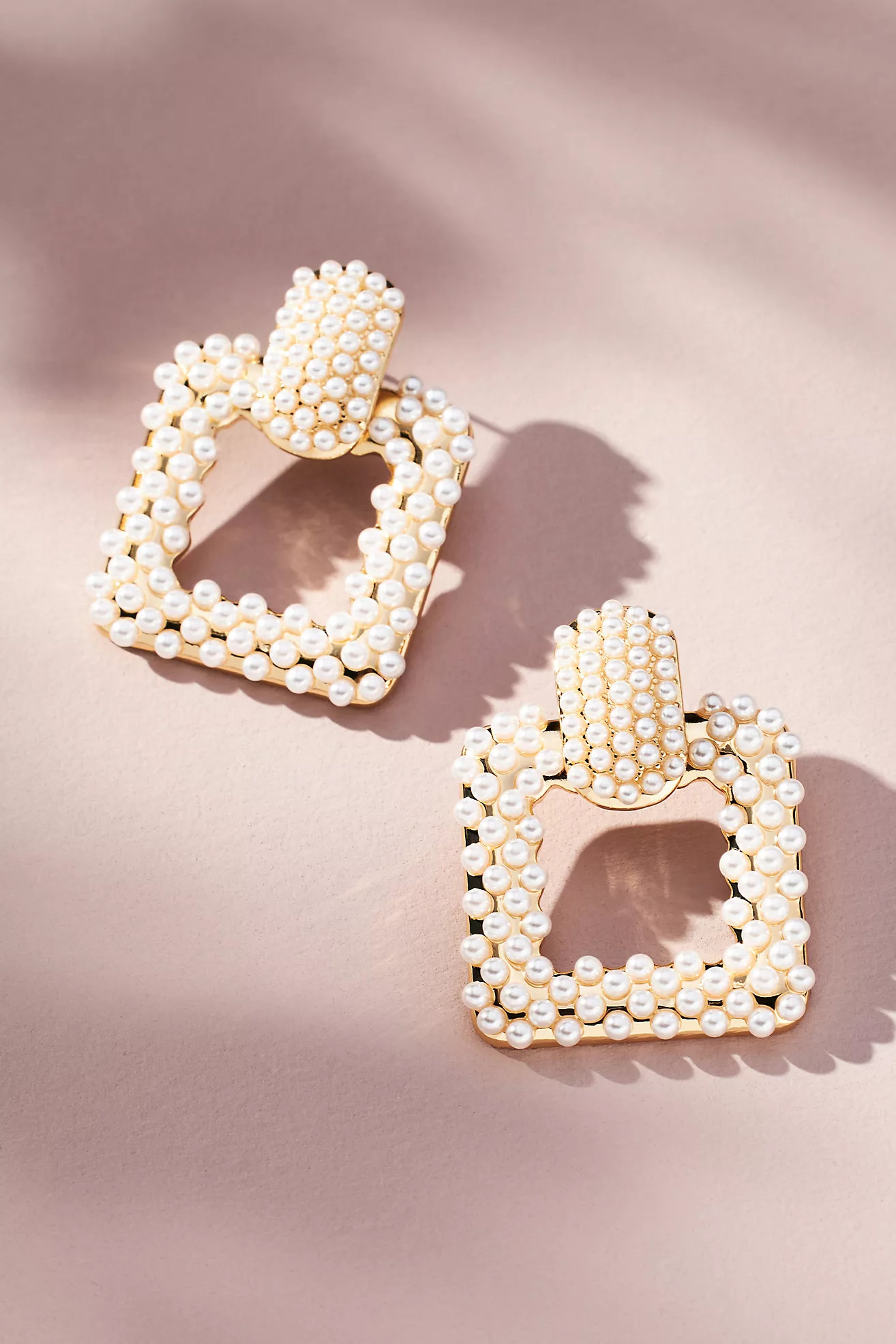 Pearl Square Drop Earrings | Anthropologie (US)