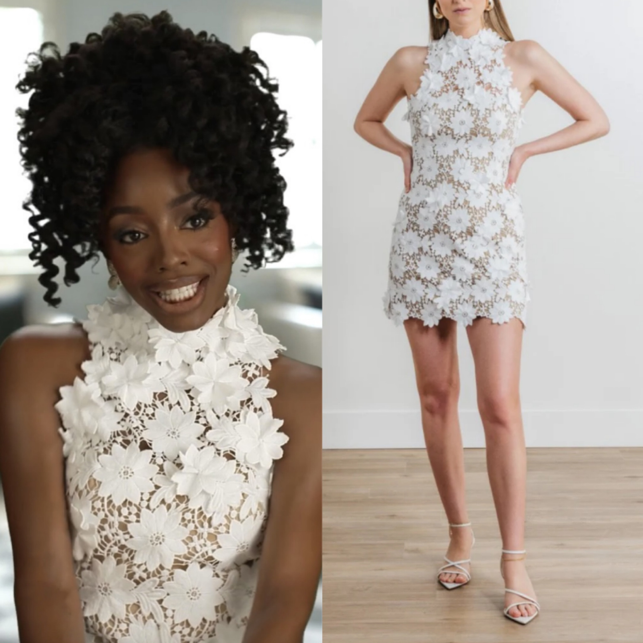 Venita Aspen’s White Floral Lace Confessional Look 