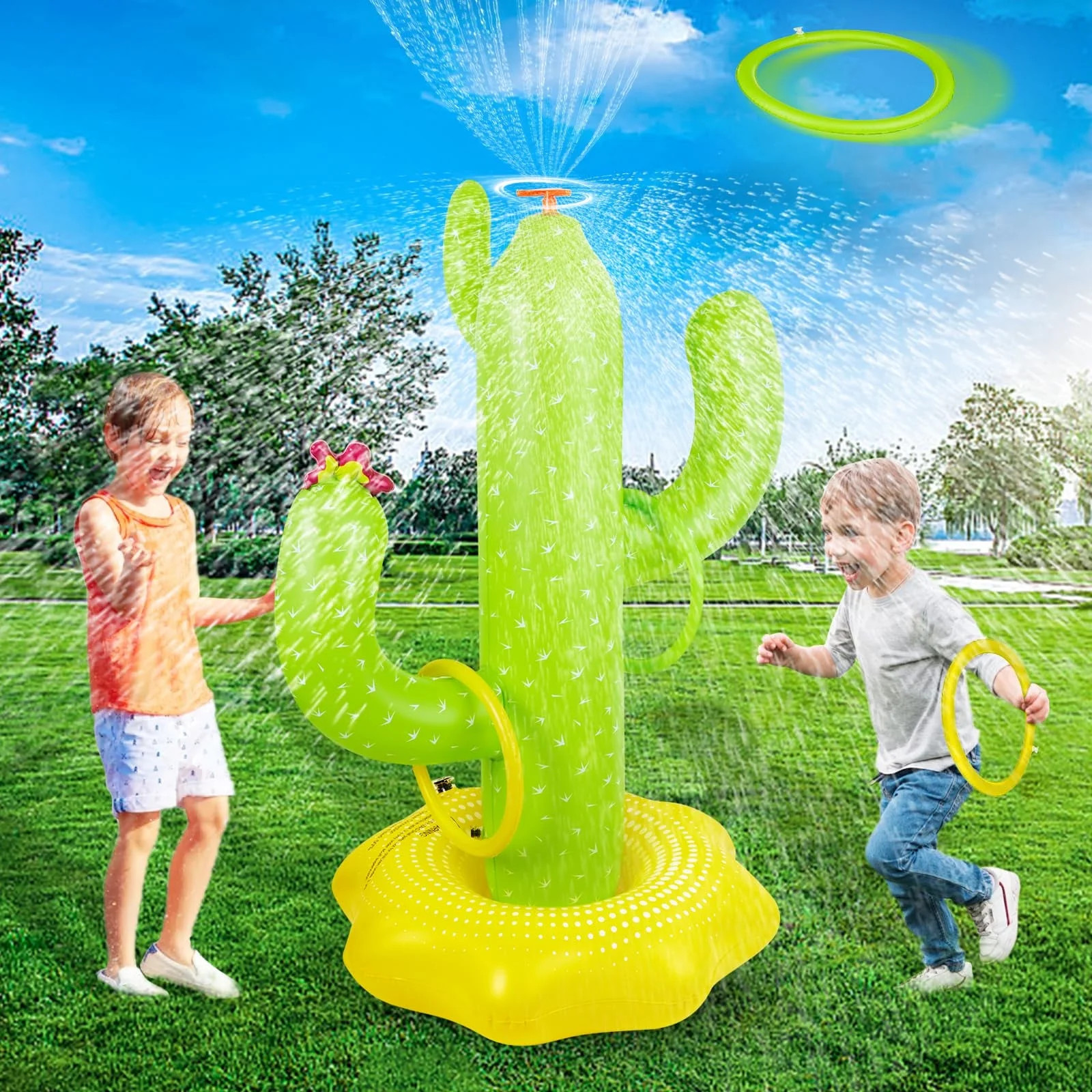 Anpro Water Sprinkler for Kids, Inflatable Cactus Spray Sprinkler Kids Outdoor Splashing Fun Acti... | Walmart (US)