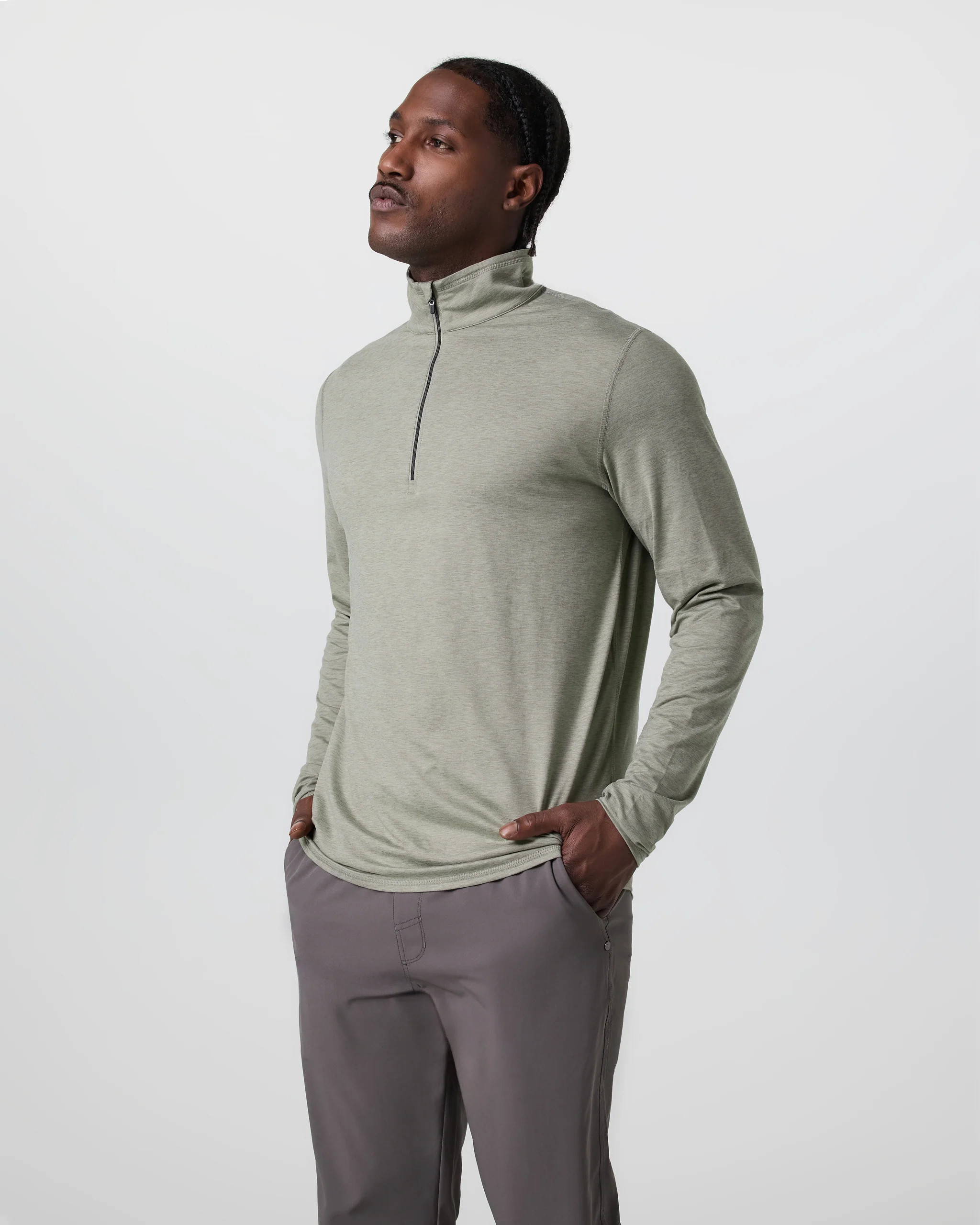 Ease Performance Half Zip 2.0 | Laurel Heather | Vuori | Vuori Clothing (US & Canada)