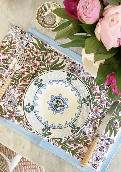 Mughal Jardin Placemats & Dinner Napkin Set | Julia Amory