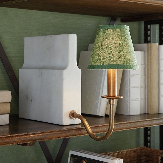 Ivy Bookshelf Transitional Lamp with Marble Base & Tall White Linen Shade | Ballard Designs, Inc.
