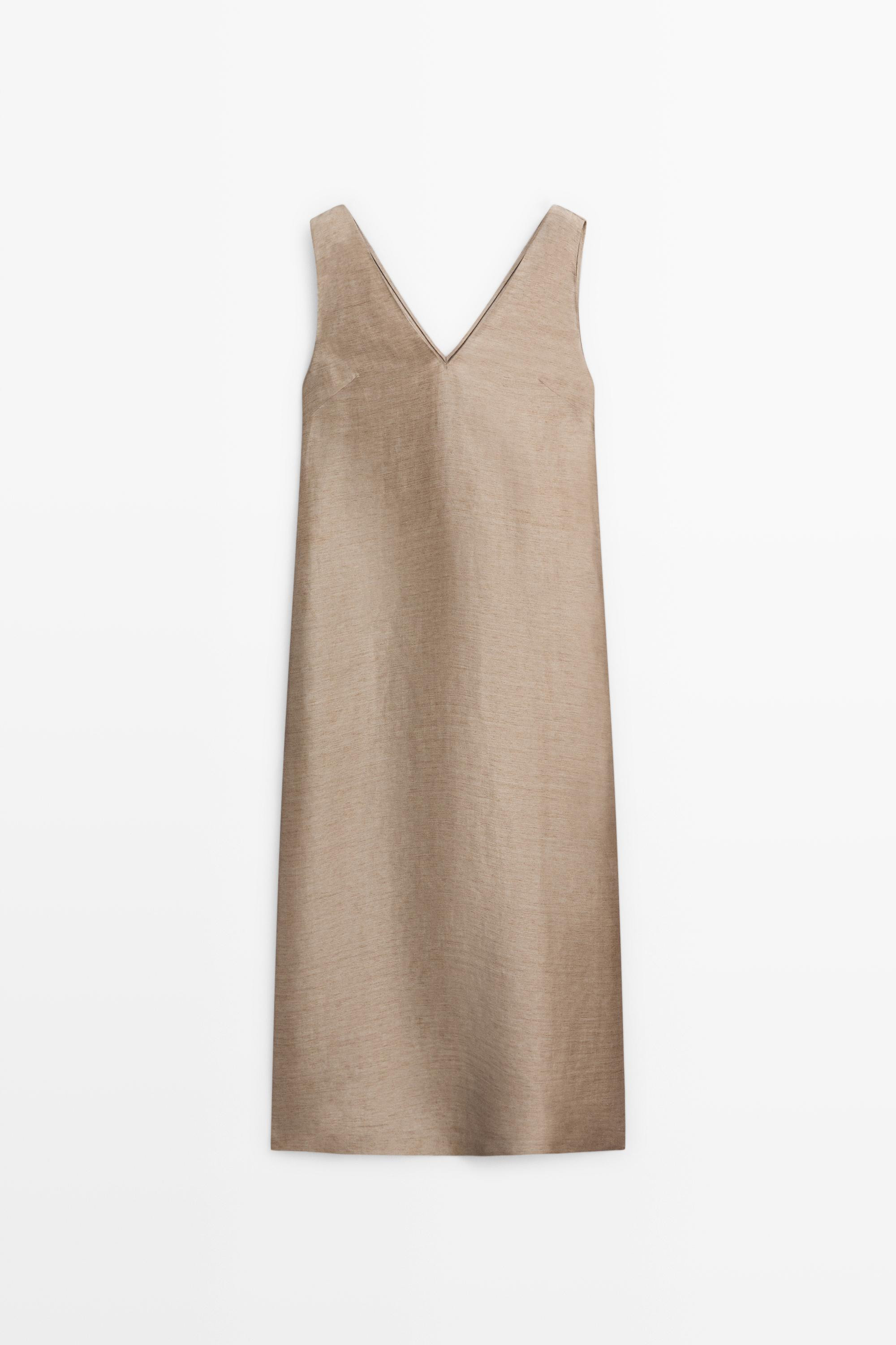 Wide strap midi dress - STUDIO | Massimo Dutti UK