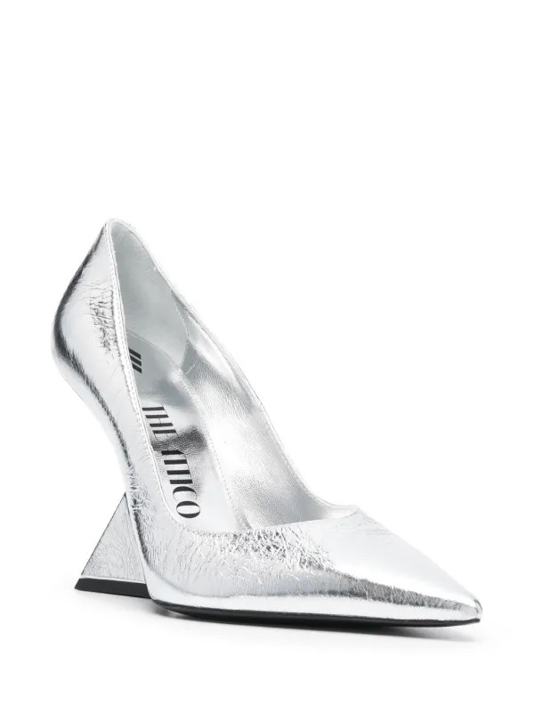 The Attico Cheope 105mm Wedge Pumps | Silver | FARFETCH | Farfetch Global