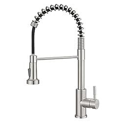 GIMILI Kitchen Faucet with Pull Down Sprayer High Arc Single Handle Spring Kitchen Sink Faucet Br... | Amazon (US)
