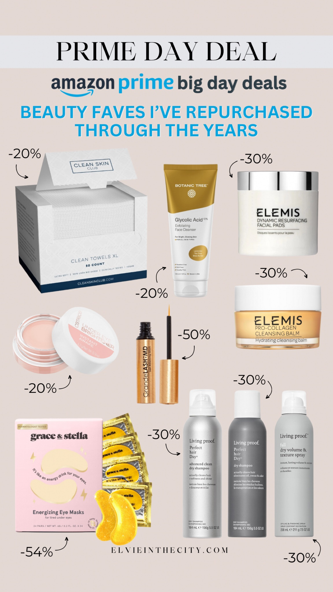 These are some of my beauty faves that I’ve rephrased through the years, including Clean Skin towels, glycolic acid, Elemis facial pads and cleansing balm, under eye brightener, lash serum, under eye masks, and Living Proof dry shampoo and texture spray.

Beauty deals, amazon prime, big deal days, skincare, hair care, fashion over 40

#LTKOver40 #LTKxPrimeDay #LTKBeauty