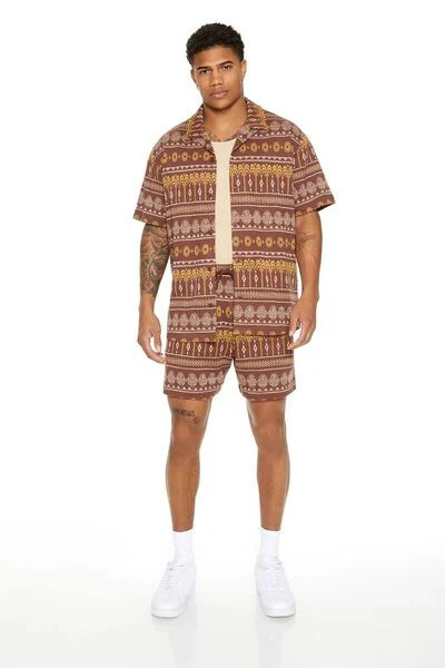 Geo Print Drawstring Shorts | Forever 21