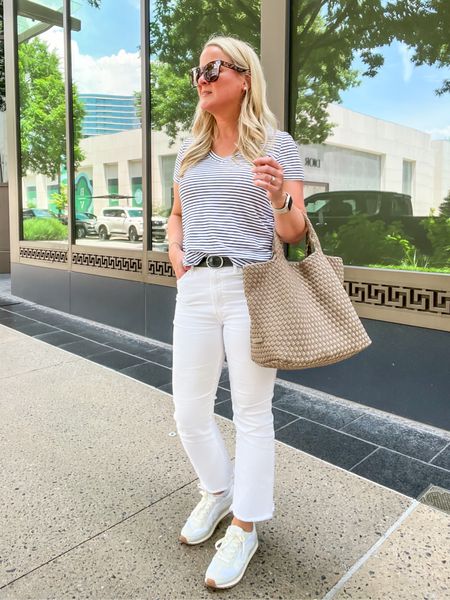Today’s smart casual outfit for the office! Casual Friday is my favorite! 

work wear, work outfits, casual work outfit, summer outfit, white jeans, jeans, white sneakers, striped tee, easy outfit, weekend outfit

#LTKSeasonal #LTKStyleTip #LTKOver40