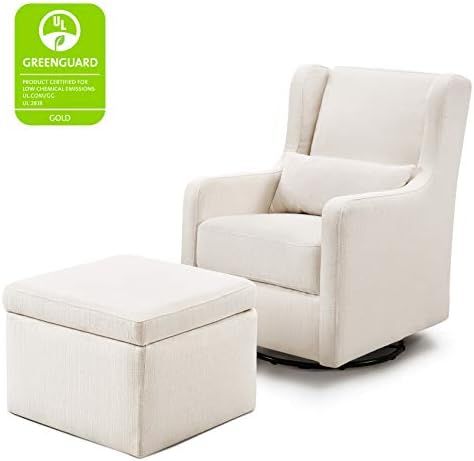 Carter's by DaVinci Adrian Swivel Glider with Storage Ottoman in Performance Cream Linen, Water Repe | Amazon (US)