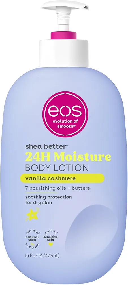 eos Shea Better Body Lotion- Vanilla Cashmere, 24-Hour Moisture Skin Care, Lightweight & Non-Grea... | Amazon (US)