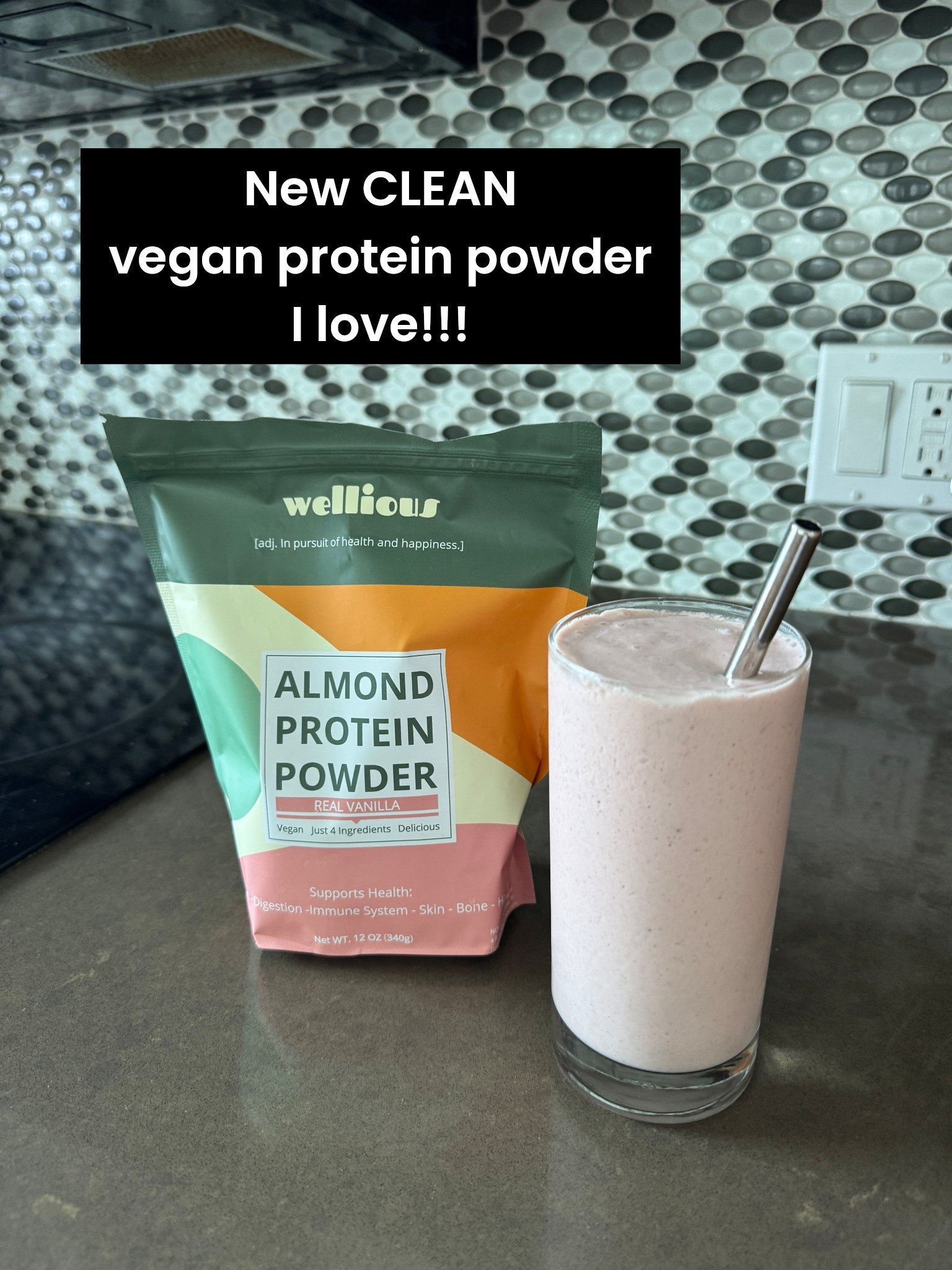 Such a delicious simple clean vegan protein powder!! Only 4 ingredients! The vanilla smells like cookie dough 😍

I added frozen strawberries, frozen banana, hemp seeds and vanilla unsweetened almond milk to my protein shake! ❤️

#LTKselfcare #LTKActive