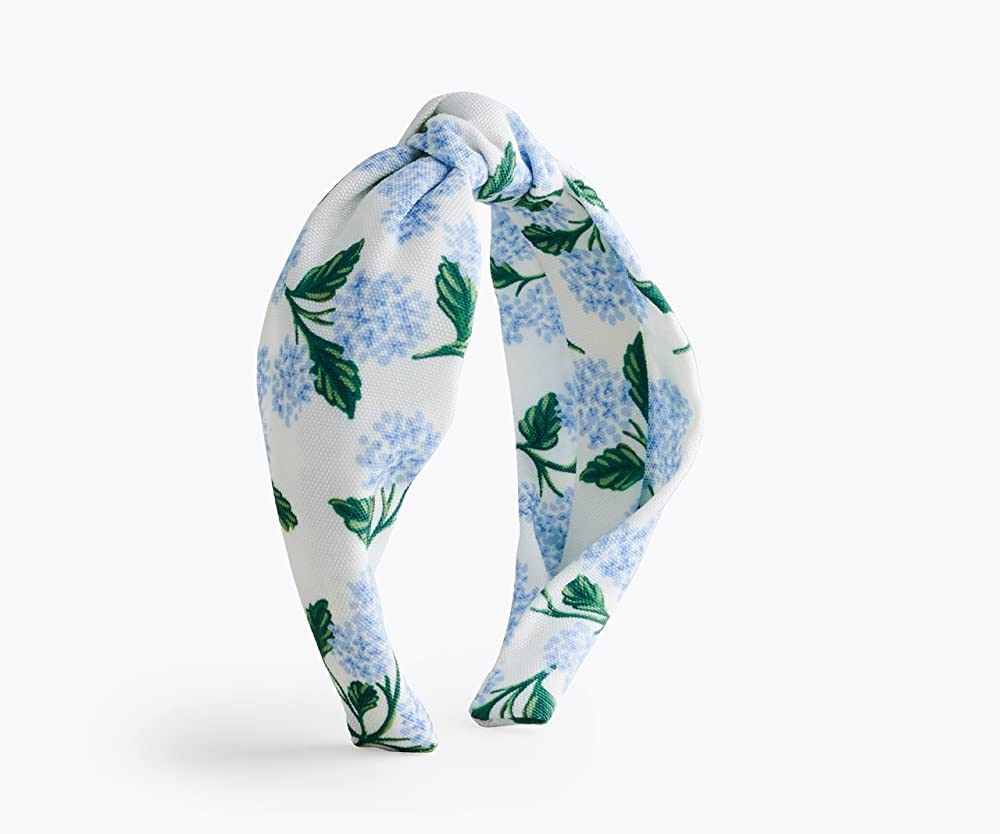 RIFLE PAPER CO. Hydrangea Headband, Knotted Fabric Headband, Floral Pattern, Design Printed Fabri... | Amazon (US)