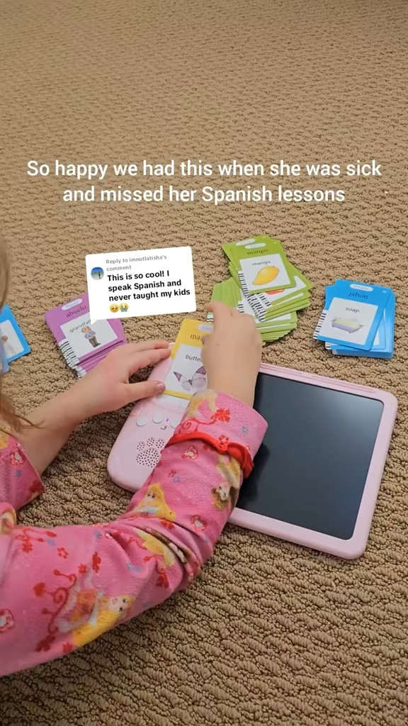 The upgraded version of these Spanish cards has a drawing pad to practice writing in Spanish for older kiddos! 

#educationaltoys #spanishflashcards
#spanishfordummies #learntospeakspanish 20
less

#LTKKids