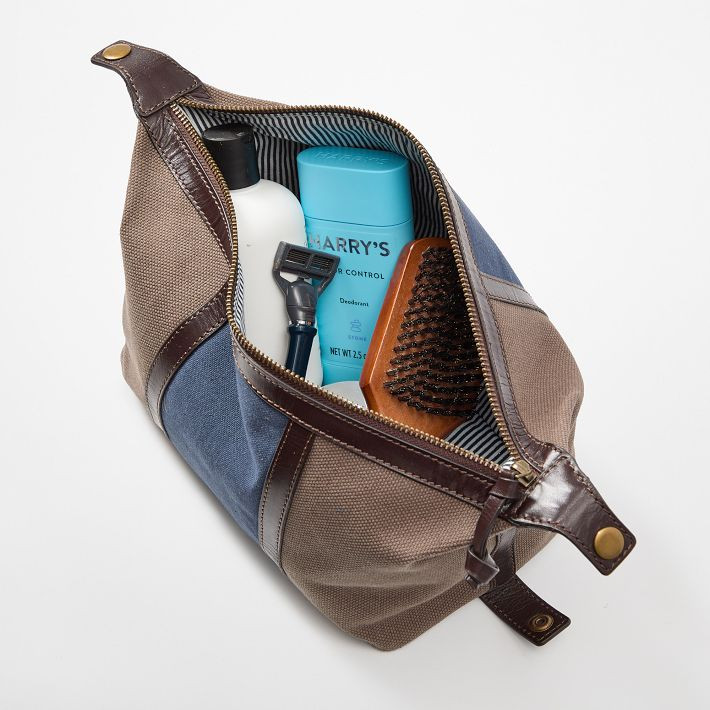 Everett Canvas and Leather Travel Pouch | Mark and Graham