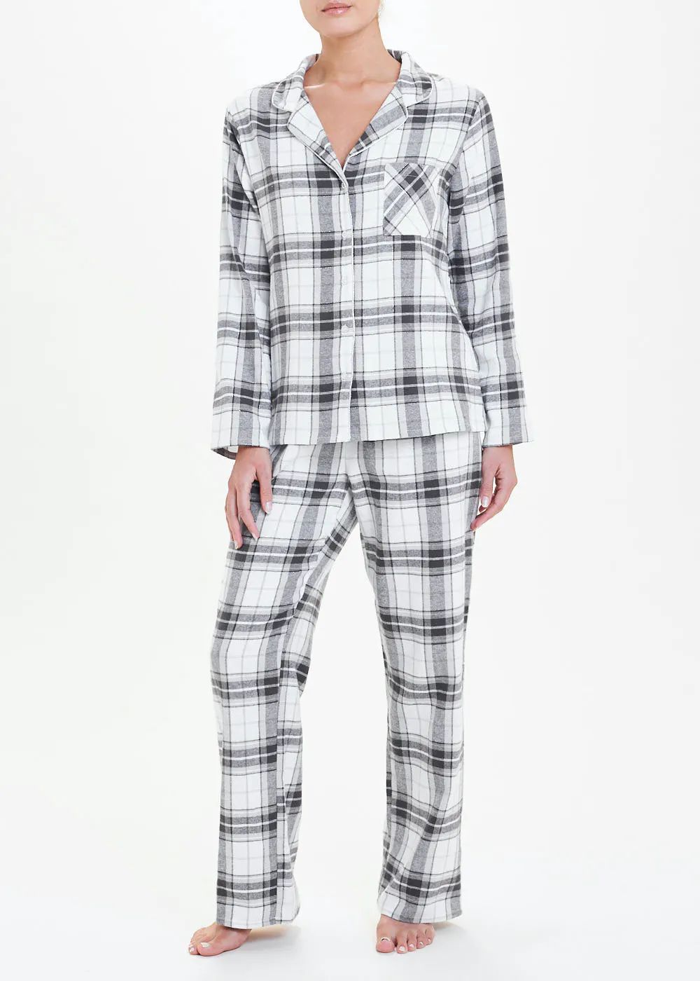 Glitter Check Pyjama Set – Grey | Matalan (UK)