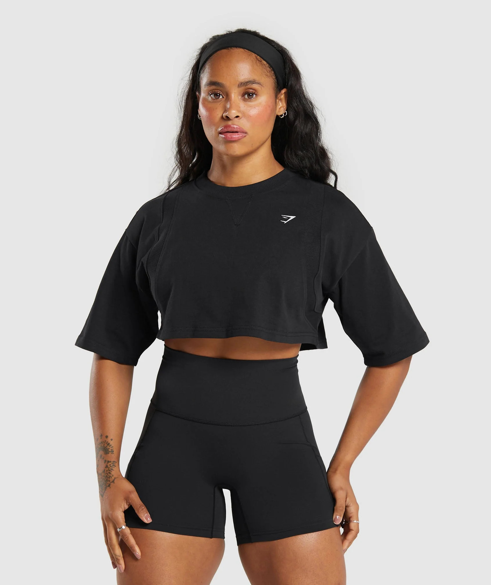 Gymshark Heavyweight Cotton Crop T-Shirt - Black | Gymshark US