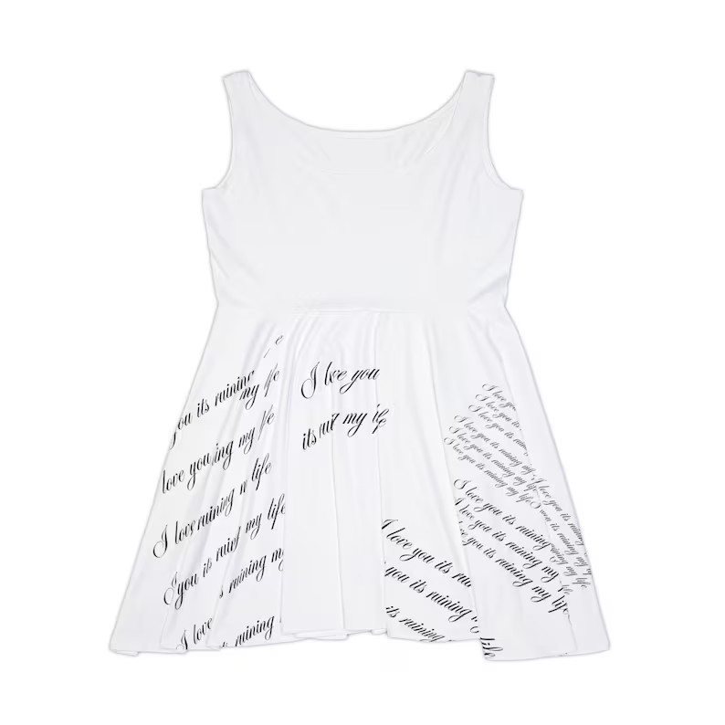 Swiftie Tortured Poets white i love you its ruining my life script Sleeveless skater dress | Etsy (US)