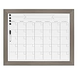 DesignOvation Beatrice Framed Magnetic Dry Erase Monthly Calendar, 23x29, Gray | Amazon (US)