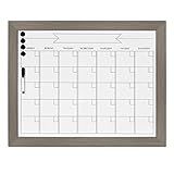 DesignOvation Beatrice Framed Magnetic Dry Erase Monthly Calendar, 23x29, Gray | Amazon (US)