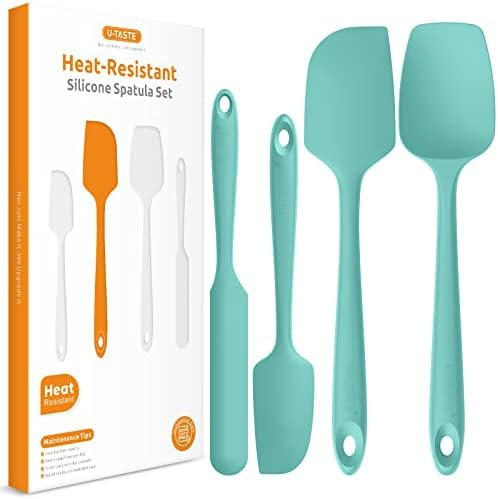 Heat Resistant Silicone Spatula Set: U-Taste 600ºF High Temp Seamless BPA-Free Food Grade Flexib... | Amazon (US)