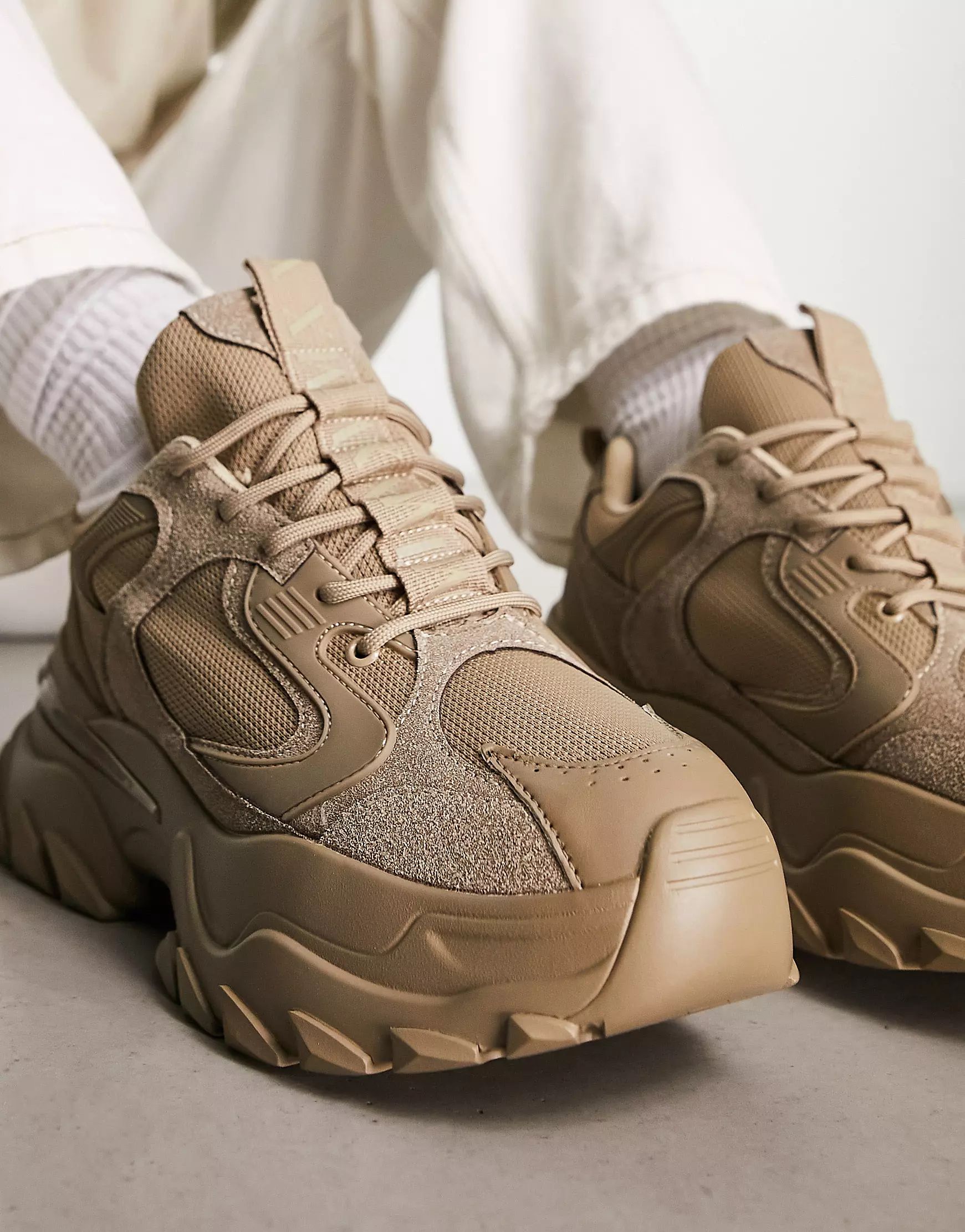 ASOS DESIGN chunky sneakers in brown | ASOS (Global)