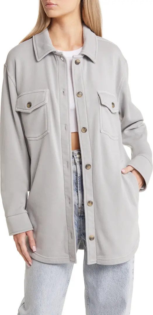 Longline Sweatshirt Knit Shacket | Nordstrom