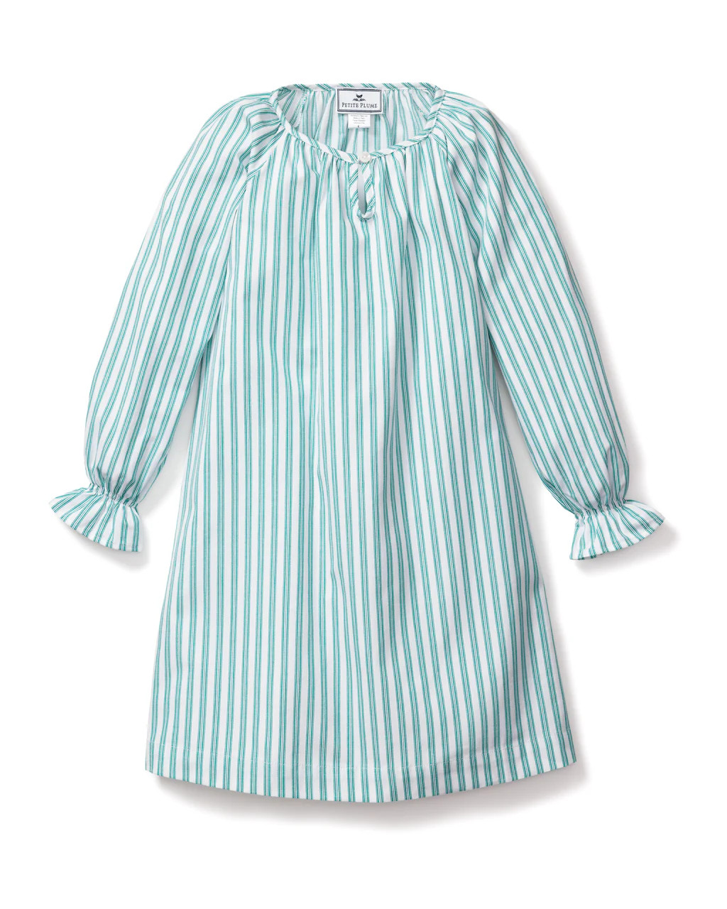 Children's Emerald Ticking Delphine Nightgown | Petite Plume