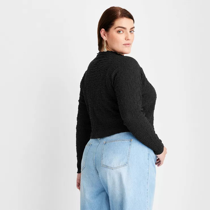 Women's Long Sleeve Mock Neck Puckered Top - Future Collective™ with Gabriella Karefa-Johnson B... | Target